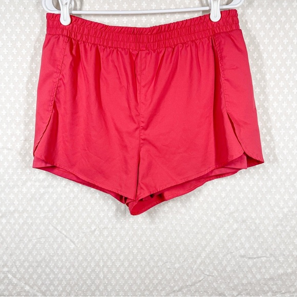 Girlfriend Collective Pink High Rise Athletic Lined Shorts - Picture 1 of 5